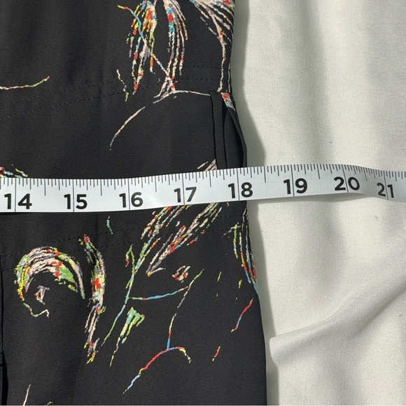 Aritzia Babaton Quincy Black Floral Trench Coat Pockets Tie Closure Size Small - Picture 13 of 14